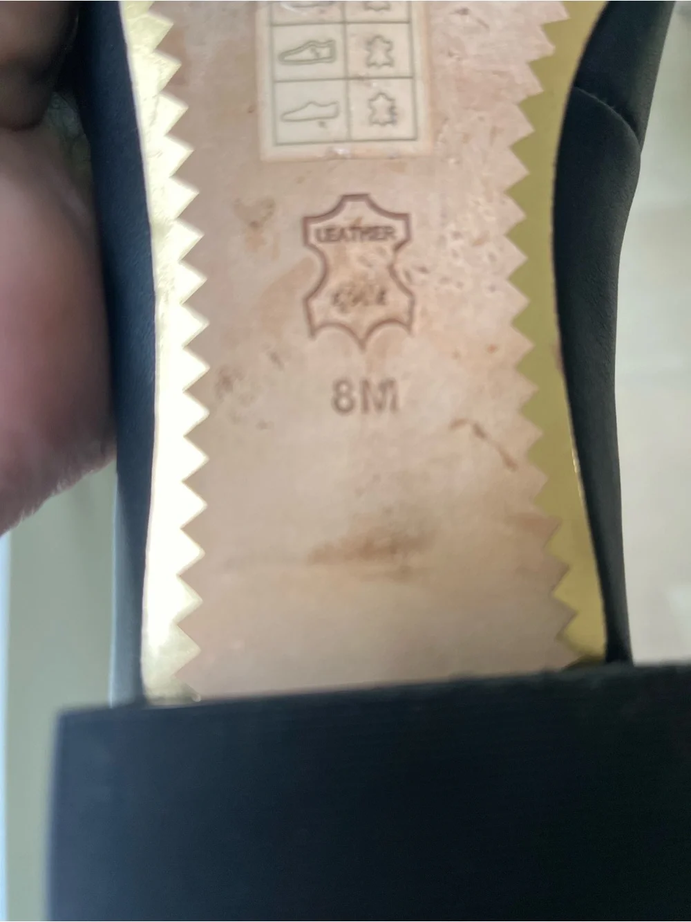 Tory Burch Black Leather Ballet Flats with Gold Logo Medallion